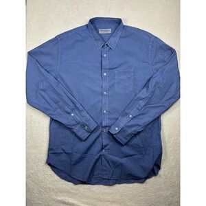 OFFICINE GENERALE PARIS 6 Mens Classic Blue 100% Cotton Dress Shirt Size XL